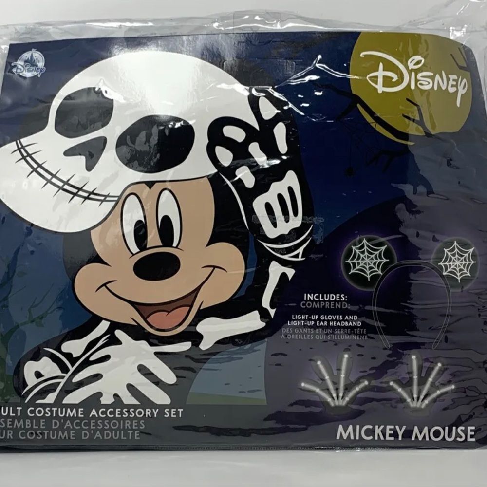 Disney Mickey Mouse Skeleton Costume Accessory Set - Black, White